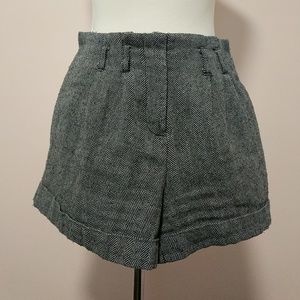 Black and white Chevron tweed style shorts